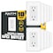 Faith 20A Outdoor GFCI Outlets Slim, Weather/Tamper-Resistant GFCI Duplex, Self-Test, White, 10PK GLS-15ATRWR-WH-10 - alternate 1